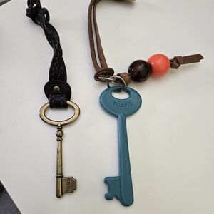 Fossil Key Chain Bag Charm Accessory. Lot Of 2